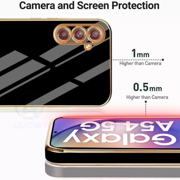 Luxury Premium Electroplated Gold Plated Case Cover and 3D Glass Protector For Samsung Galaxy A14/A34/A54 - Image 6