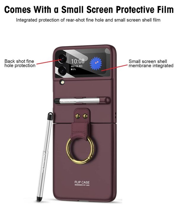 Luxury Premium Ring Case Cover With Capacitance Pen For Samsung Galaxy Z Flip 3/ Z Flip 4 1 - Image 20