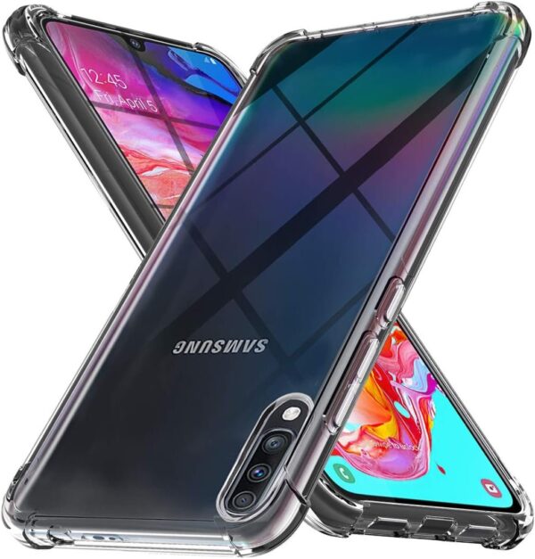 Luxury Premium Anti-Burst Transparent Case Cover and 3D Glass Protector For Samsung Galaxy A70 - Image 6