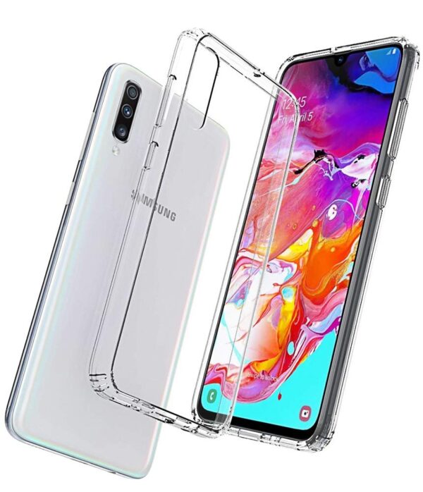 Luxury Premium Anti-Burst Transparent Case Cover and 3D Glass Protector For Samsung Galaxy A70 - Image 7