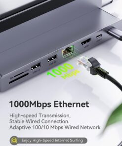 Alternative view of WiWU Laptop Stand Hub 8 in 1 USB-C Docking Station