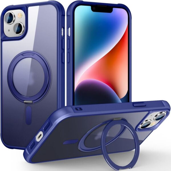 Luxury Premium Traslucent Case Cover With Ring Stand For iPhone 14/14 Plus - Image 2