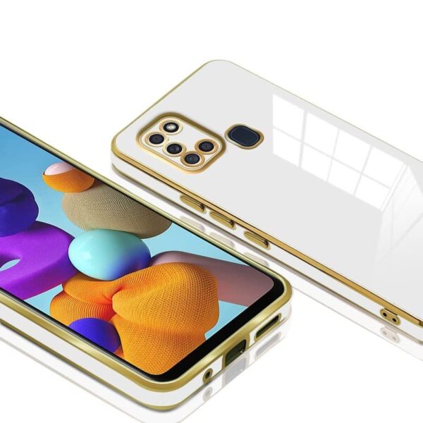 Luxury Premium Electroplated Gold Plated Case Cover and 3D Glass Protector For Samsung Galaxy A21S - Image 15
