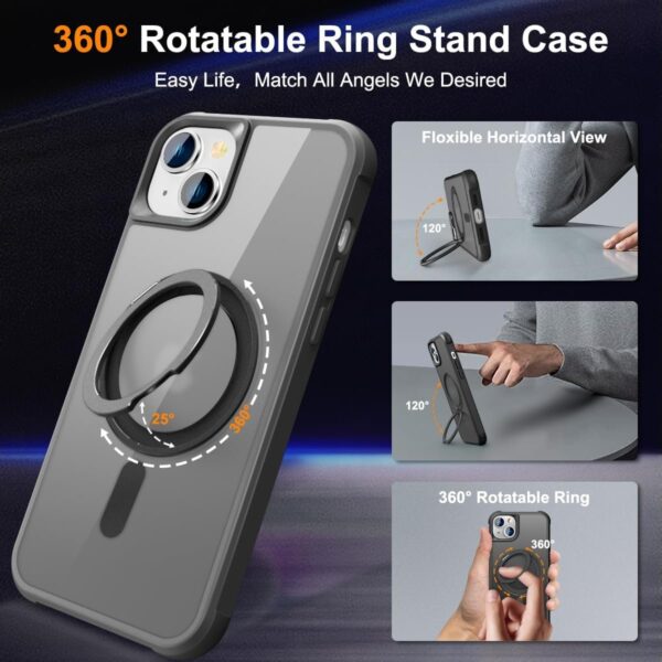 Luxury Premium Traslucent Case Cover With Ring Stand For iPhone 14/14 Plus - Image 5