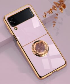 Alternative view of Luxury Premium Electroplated Finger Ring Case For Samsung Galaxy Z Flip Series
