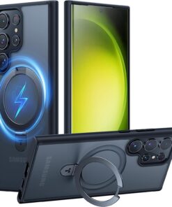 Luxury Premium Traslucent Case Cover With Ring Stand For Samsung Galaxy S24 Ultra