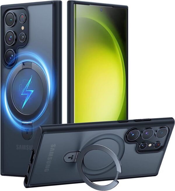 Luxury Premium Traslucent Case Cover With Ring Stand For Samsung Galaxy S22 Ultra/S23 Ultra