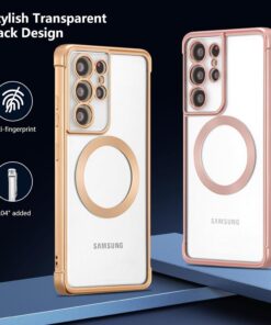 Luxury Premium Transparent Plating Anti-Scratch with Full Camera Cover For Samsung Galaxy S24 Ultra