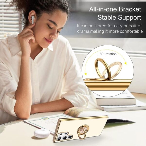 Luxury Premium Eletroplated Finger Ring Case Cover For Samsung Galaxy S22 Ultra - Image 37