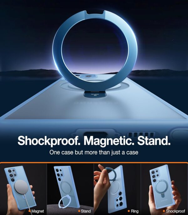 Luxury Premium Traslucent Case Cover With Ring Stand For Samsung Galaxy S22 Ultra/S23 Ultra - Image 9