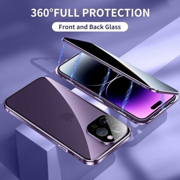 Luxury Premium Magnetic Adsorption Metal Frame with 360 Full Body For iPhone 15 Pro Max - Image 15