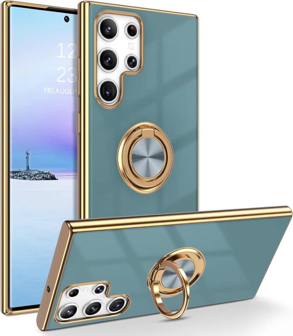 Luxury Premium Eletroplated Finger Ring Case Cover For Samsung Galaxy S22 Ultra - Image 35