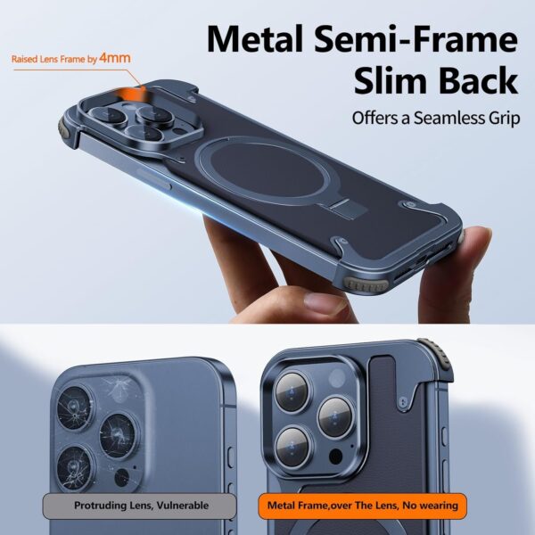 Luxury Premium Luxury Premium Leather Magsafe Ring Holder Invisible Kickstand Bezel Less Metal Slim Hard Ultra Thin Case Cover iPhone 15 Pro Max - Image 23