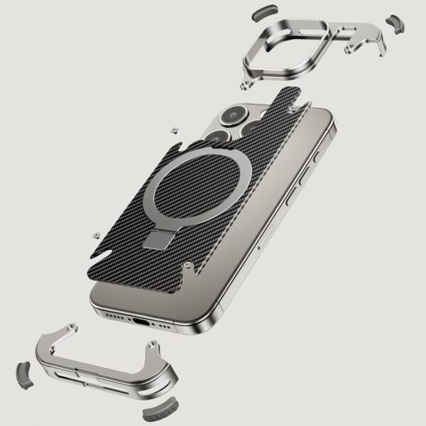 Luxury Premium Oatsbasf Magsafe Magnetic Anti-Collision Carbon Fibre Case  Cover for iPhone Series - Image 8