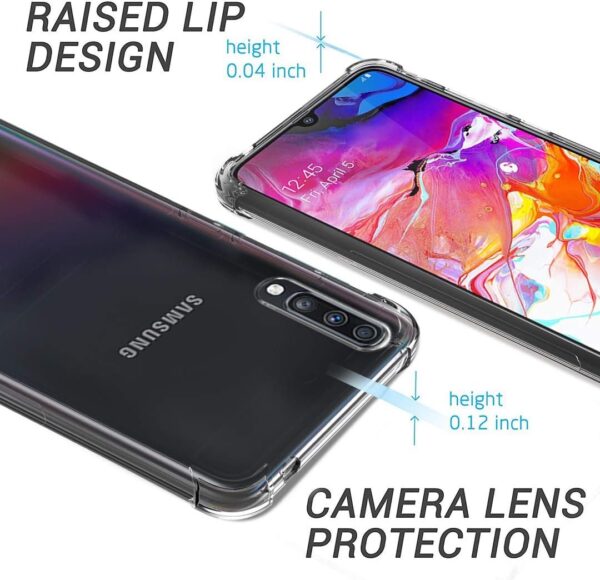Luxury Premium Anti-Burst Transparent Case Cover and 3D Glass Protector For Samsung Galaxy A70 - Image 13