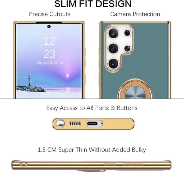 Luxury Premium Eletroplated Finger Ring Case Cover For Samsung Galaxy S22 Ultra - Image 6