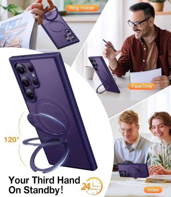 Luxury Premium Traslucent Case Cover With Ring Stand For Samsung Galaxy S22 Ultra/S23 Ultra - Image 28
