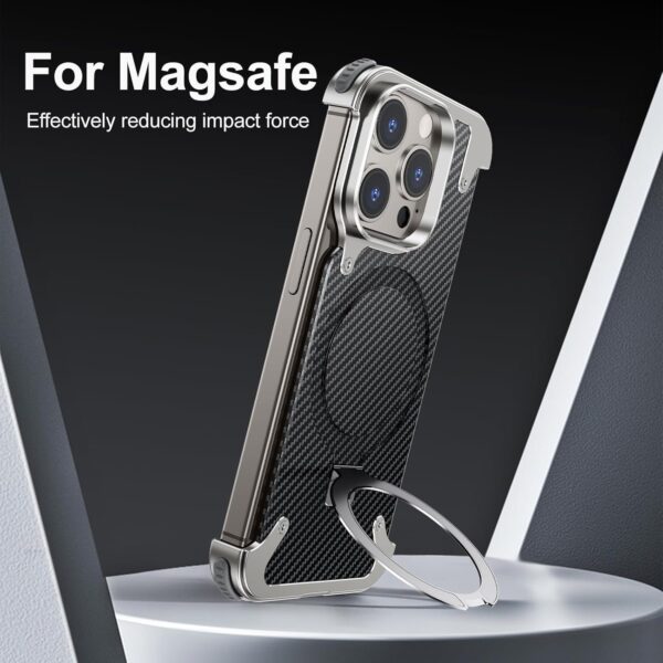 Luxury Premium Oatsbasf Magsafe Magnetic Anti-Collision Carbon Fibre Case  Cover for iPhone Series - Image 10