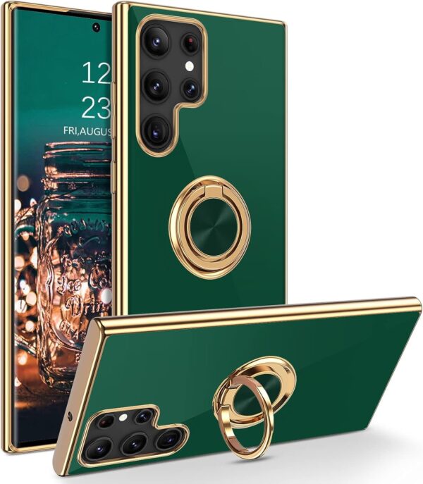 Luxury Premium Eletroplated Finger Ring Case Cover For Samsung Galaxy S22 Ultra - Image 7