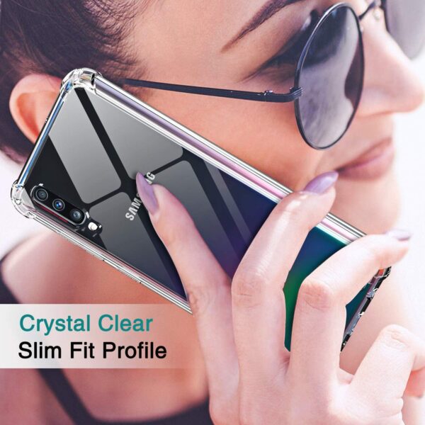 Luxury Premium Anti-Burst Transparent Case Cover and 3D Glass Protector For Samsung Galaxy A70 - Image 14