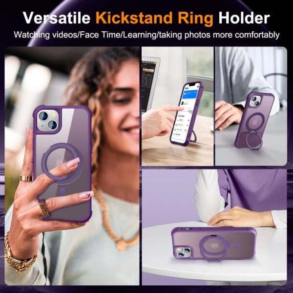 Luxury Premium Traslucent Case Cover With Ring Stand For iPhone 14/14 Plus - Image 9