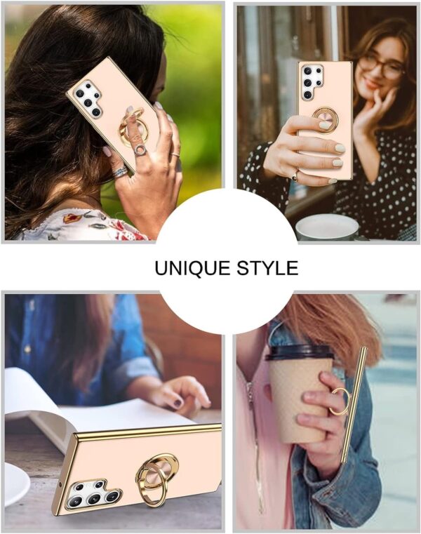 Luxury Premium Eletroplated Finger Ring Case Cover For Samsung Galaxy S22 Ultra - Image 9