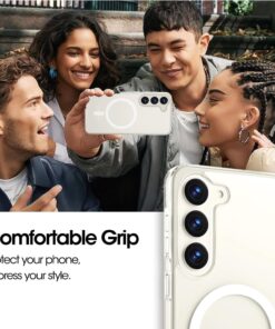 Luxury Premium Clear Crystal Clear Slim Fit Thin Transparent TPU Magsafe Case Cover For Samsung S24/S24 Plus