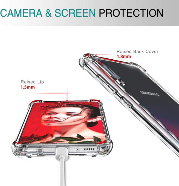 Luxury Premium Anti-Burst Transparent Case Cover and 3D Glass Protector For Samsung Galaxy A70 - Image 17