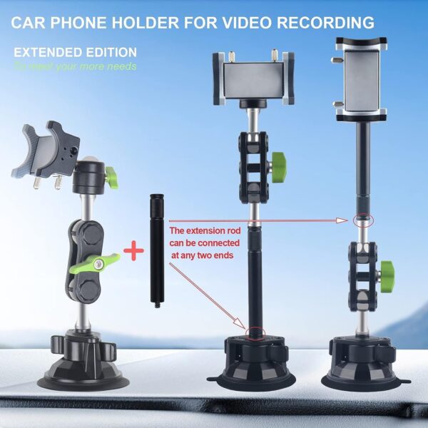 Leepiya Car Phone Mount Video Recording Universal Magic Arm Suction Car Phone Mount  Holder - Image 11