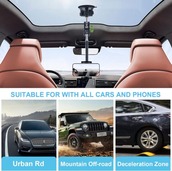 Leepiya Car Phone Mount Video Recording Universal Magic Arm Suction Car Phone Mount  Holder - Image 16