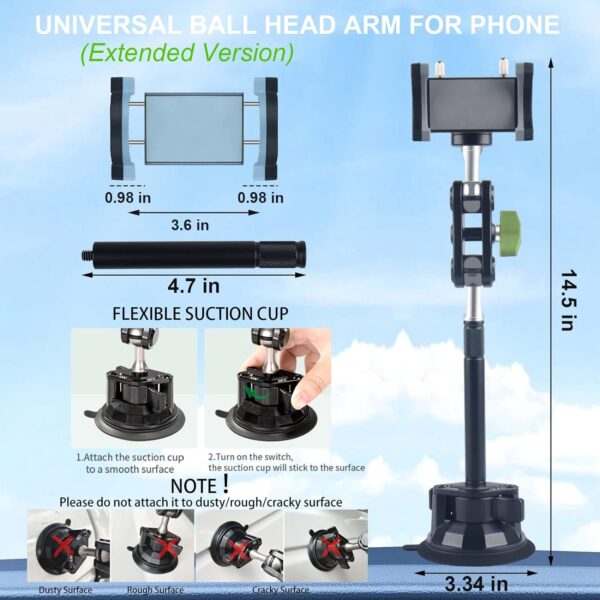 Leepiya Car Phone Mount Video Recording Universal Magic Arm Suction Car Phone Mount  Holder - Image 18