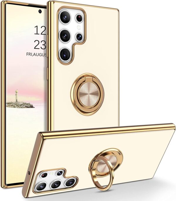 Luxury Premium Eletroplated Finger Ring Case Cover For Samsung Galaxy S22 Ultra - Image 27