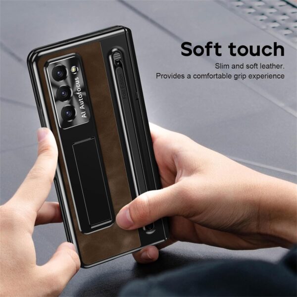 Luxury Premium Retro Leather Folding Stand Phone Case For Samsung Galaxy Z Fold 5 - Image 17