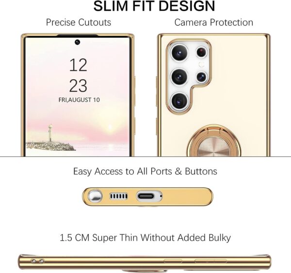 Luxury Premium Eletroplated Finger Ring Case Cover For Samsung Galaxy S22 Ultra - Image 28