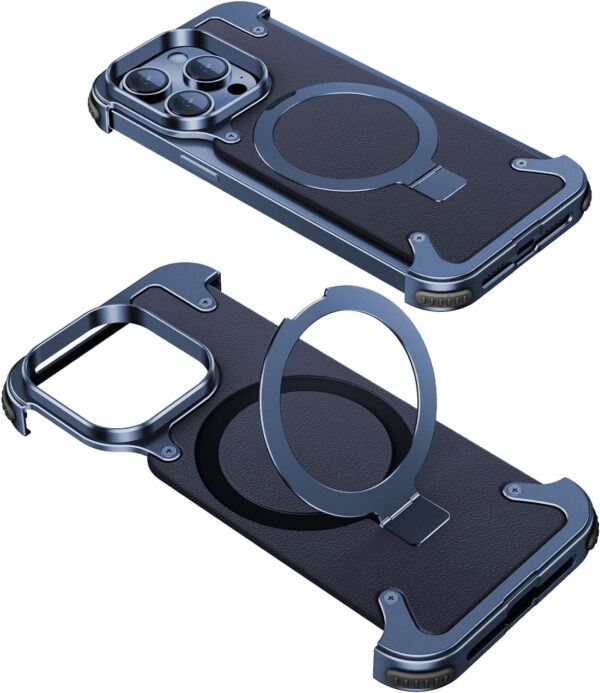Luxury Premium Luxury Premium Leather Magsafe Ring Holder Invisible Kickstand Bezel Less Metal Slim Hard Ultra Thin Case Cover iPhone 15 Pro Max - Image 17