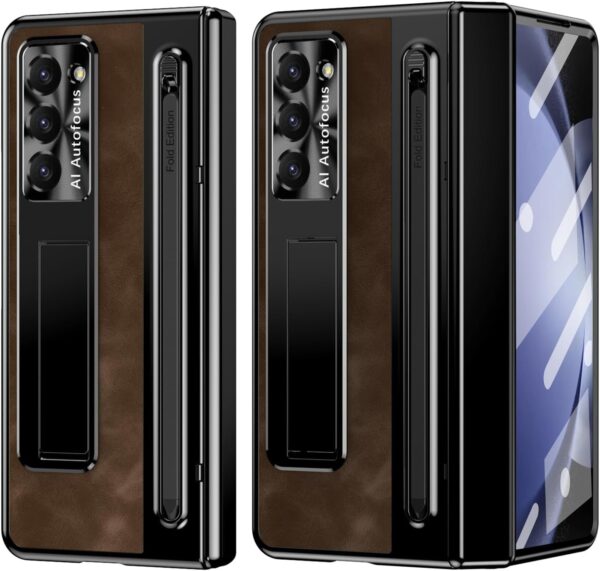 Luxury Premium Retro Leather Folding Stand Phone Case For Samsung Galaxy Z Fold 5 - Image 16