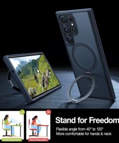 Alternative view of Luxury Premium Traslucent Case Cover With Ring Stand For Samsung Galaxy S24 Ultra