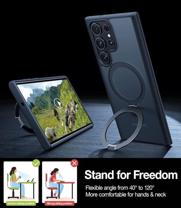 Luxury Premium Traslucent Case Cover With Ring Stand For Samsung Galaxy S22 Ultra/S23 Ultra - Image 2