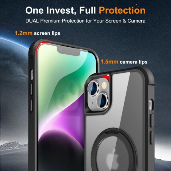 Luxury Premium Traslucent Case Cover With Ring Stand For iPhone 14/14 Plus - Image 8