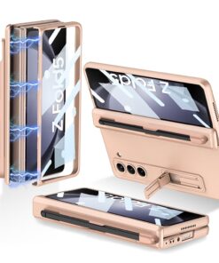 Luxury Premium Ultra Matte Bracket Folding Shockproof Hard With Pen Slot Case Cover For Samsung Galaxy Z Fold 5