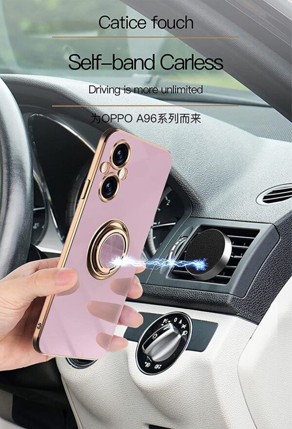 Luxury Premium Electroplated Gold Plated Case Cover and 3D Glass Protector For Oppo A96 - Image 6