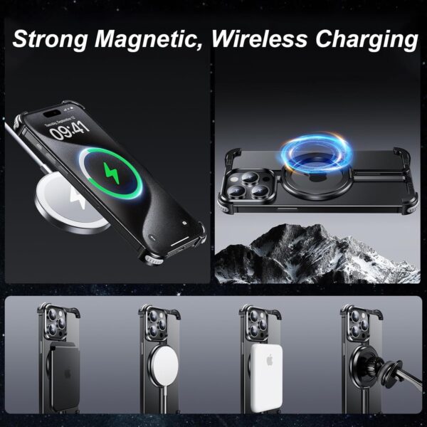 Luxury Premium Metal Framless Magsafe Magnetic Stand Phone Case Cover For iPhone Series - Image 7