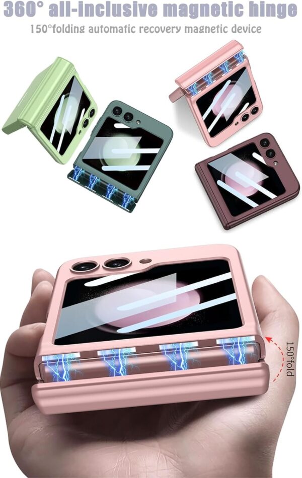 GKK Magnetic Hinge Tempered Glass Case Cover For Samsung Galaxy Z Flip 5 - Image 10