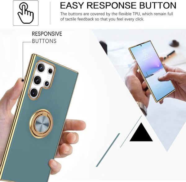 Luxury Premium Eletroplated Finger Ring Case Cover For Samsung Galaxy S22 Ultra - Image 11