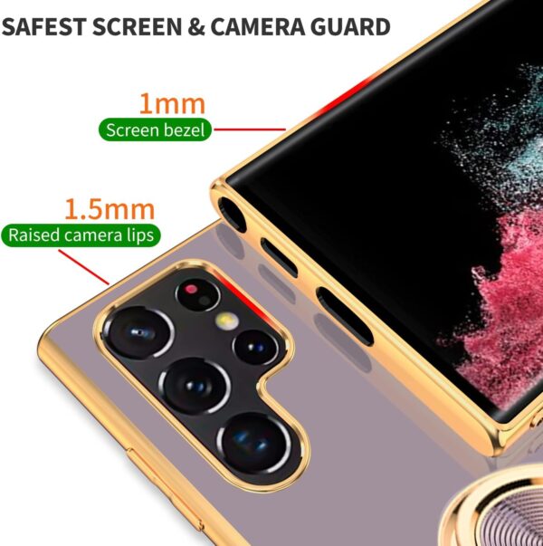 Luxury Premium Eletroplated Finger Ring Case Cover For Samsung Galaxy S22 Ultra - Image 17