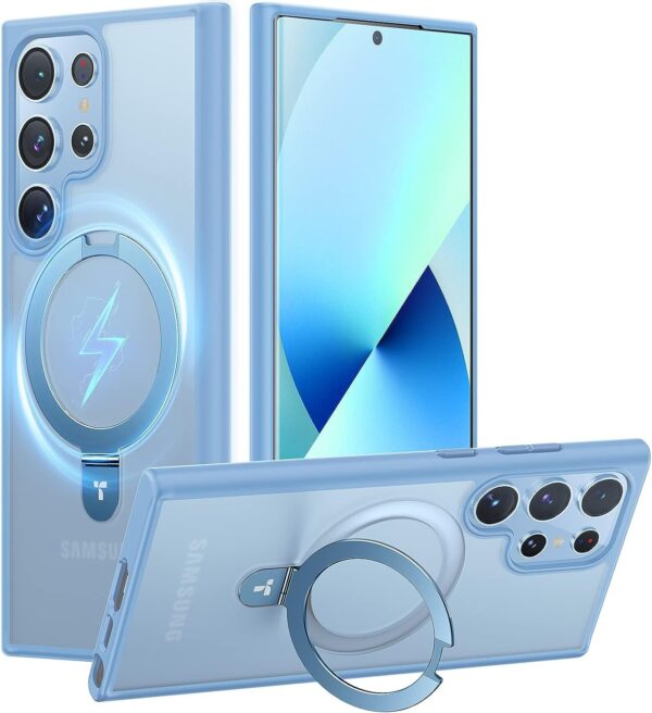 Luxury Premium Traslucent Case Cover With Ring Stand For Samsung Galaxy S22 Ultra/S23 Ultra - Image 5