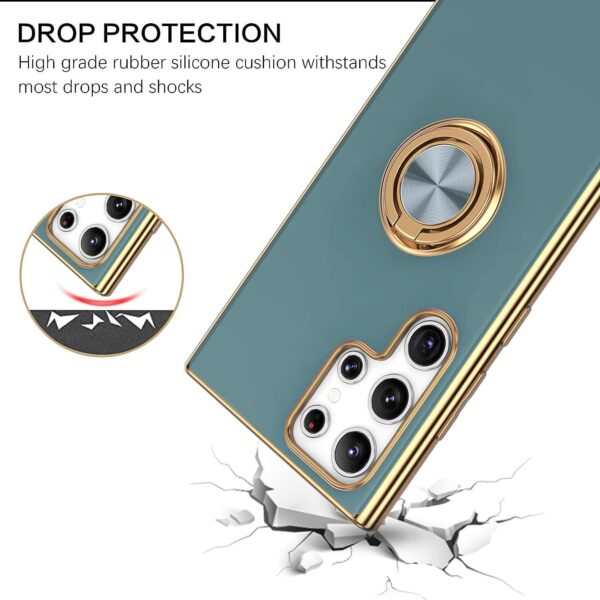 Luxury Premium Eletroplated Finger Ring Case Cover For Samsung Galaxy S22 Ultra - Image 21