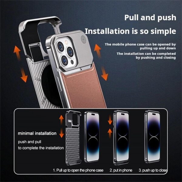 Luxury Premium Luxury Leather Magnetic Aluminum Fragrance Case Cover For iPhone 15 Pro/15 Pro Max - Image 8