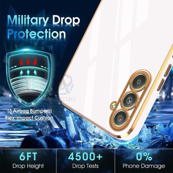 Luxury Premium Electroplated Gold Plated Case Cover and 3D Glass Protector For Samsung Galaxy A14/A34/A54 - Image 11