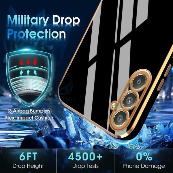 Luxury Premium Electroplated Gold Plated Case Cover and 3D Glass Protector For Samsung Galaxy A14/A34/A54 - Image 12
